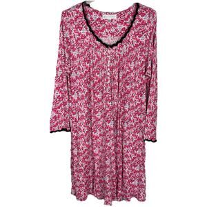 Eileen West Nightgown Size XL Pink Floral Victorian Cottagecore Prairie Modest